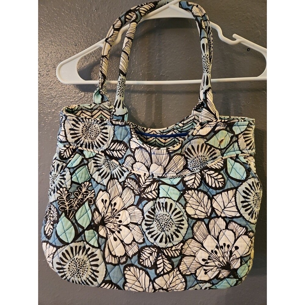 Vera‎ Bradley Purse Glenna Travel Gym Duffle Tote Bag Retired Blue Bayou Pattern